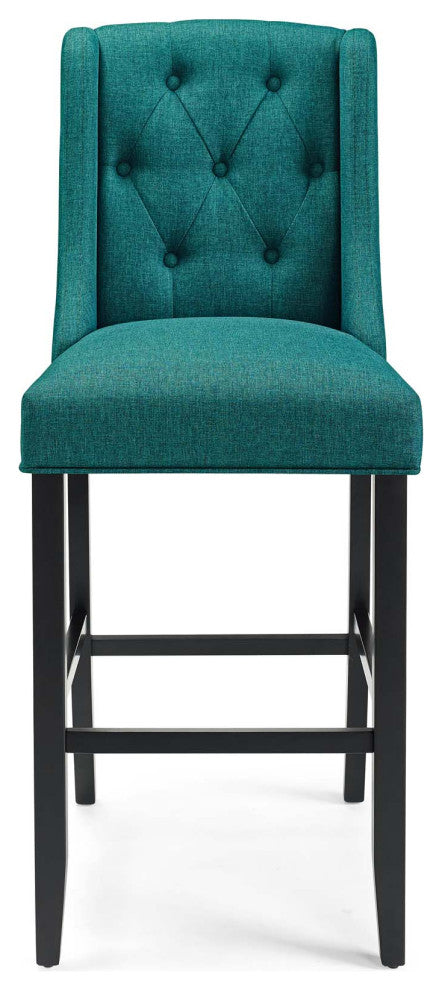 Baronet Tufted Button Upholstered Fabric Bar Stool Teal