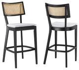 Caledonia Wood Bar Stools - Set of 2 - Black White