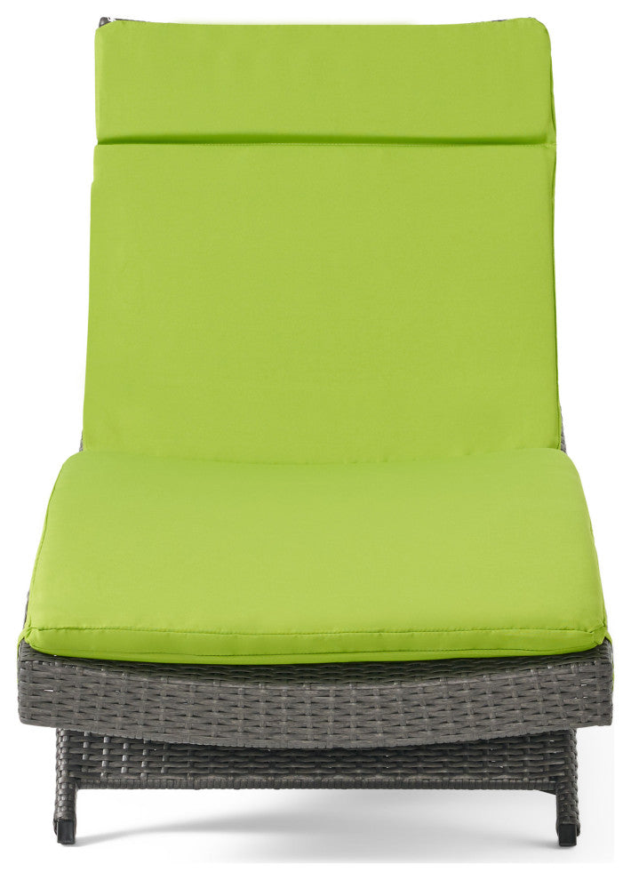 GDF Studio Albany Outdoor Chaise Lounge Cushion, Set of 2, Green