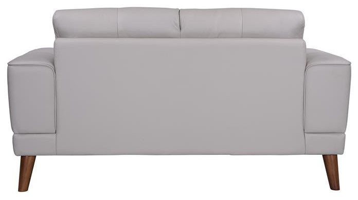 Hawthorne Collections Anzio Top Quality Leather Loveseat - Cream