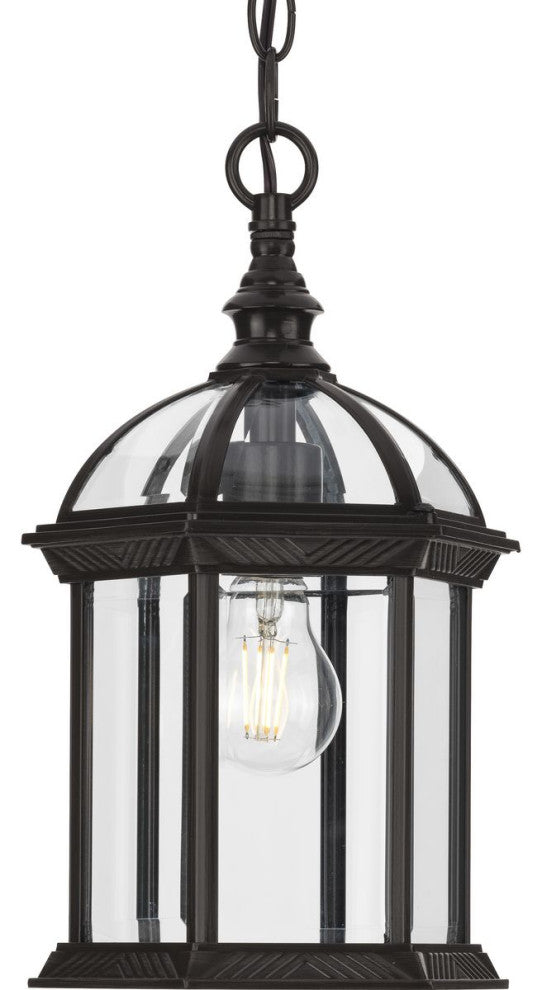 Dillard Collection 13-5/8" 1-Light Antique Bronze Outdoor Hanging Lantern