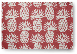 4' x 6' Pineapple Pattern Indoor/Outdoor Rug, Ligonberry Red