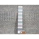 Gray Grass Design Wool and Silk Hand Knotted Round Oriental Rug, 6'0" x 6'0"