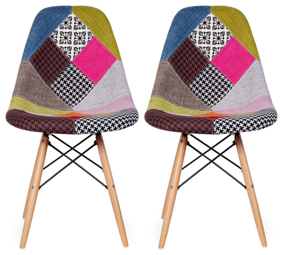 Modern Plastic Eiffel Chairs Dining Chair, Set of 2, Ann