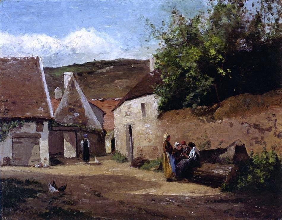 Camille Pissarro Village Corner, Gallery Wrapped Canvas Print, 21"x28"