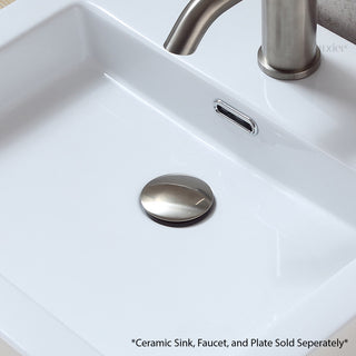 1-5/8" Push Pop-Up Drain Stopper With Overflow for Sink, Brushed Nickel