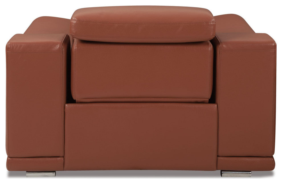 Veneto Italian Leather Power Reclining Chair, Camel