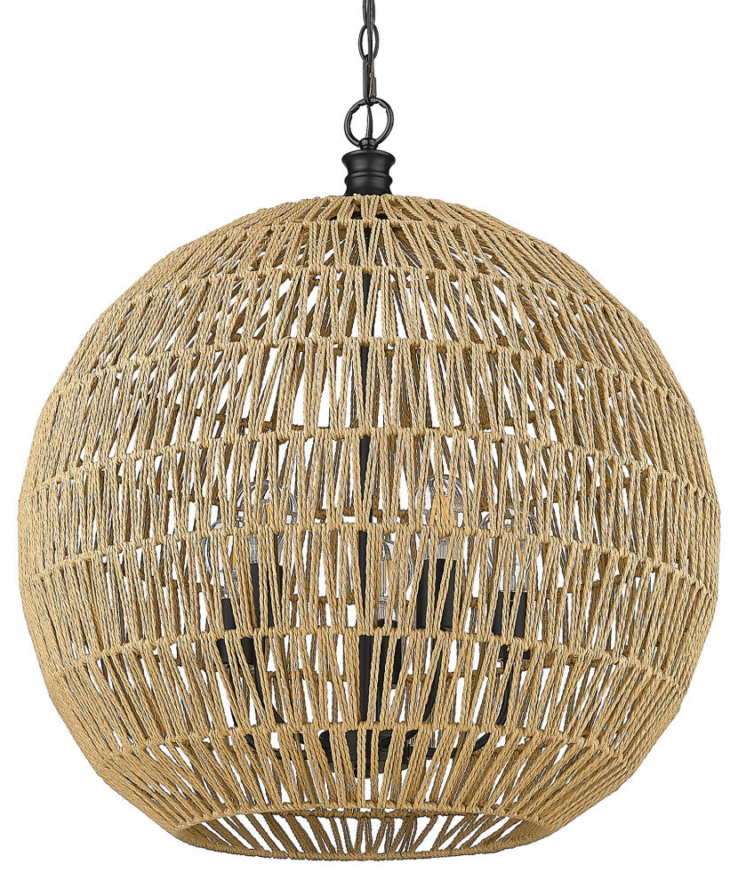 Golden Lighting 6933-5P Florence 5 Light 25"W Multi Light Pendant - Matte Black