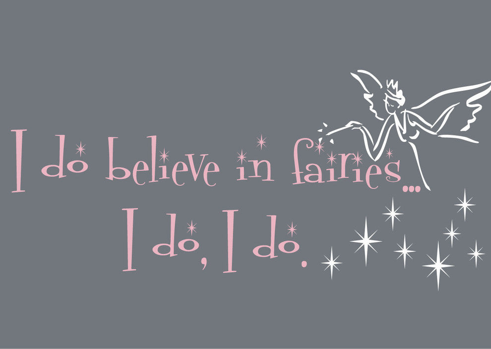 Believe in Fairies Wall Decal, 12", Black
