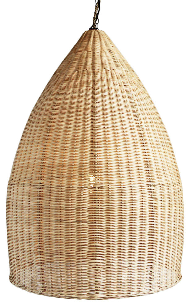 Raw Wicker Pod Lantern Medium