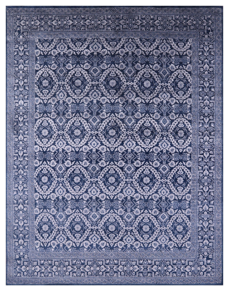 7' 11" X 10' 0" Wool and Silk Persian Handmade Rug Q11755