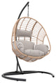 TATEUS Outdoor Wicker Swing Chair Hanging Egg Chair With Cushion and Pillow, Natural