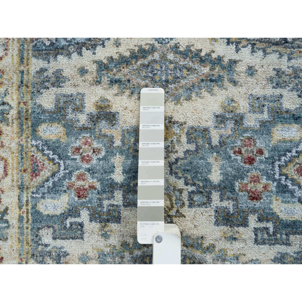 Ivory Hand Knotted Reimagined Persian Viss Design Runner Oriental  2'7"x11'10"