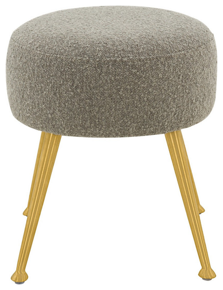 Safavieh Couture Anna Ottoman, Light Grey/Gold
