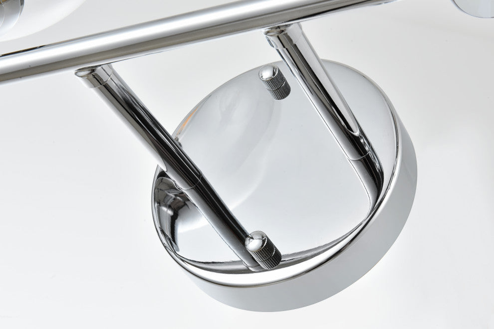 4 Light Chrome And Clear Bath Sconce