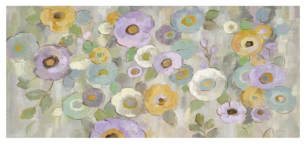 "Fog and Flowers I Purple" Digital Paper Print by Silvia Vassileva, 32"x16"