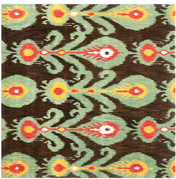 Safavieh Ikat Ikt219A Charcoal, Blue Area Rug