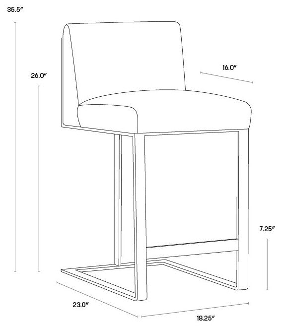 Dean Counter Stool, White Leather