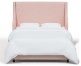 Fully Upholstered Wingback Bed, Zuma Rosequartz, Full