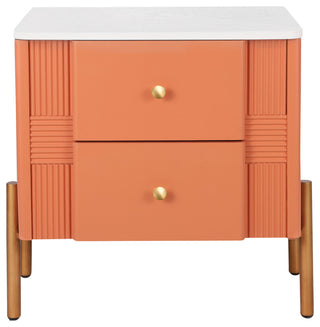 GDF Studio Maxine MDF 2-Drawer Nightstand, Orange