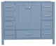 Ariel Cambridge 42" Single Sink Base Cabinet, Gray, Center Sink