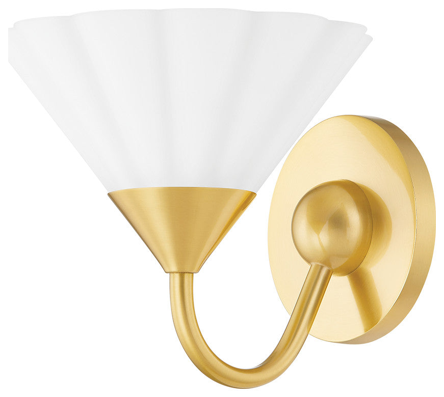 1 Light Wall Sconce, Aged Brass