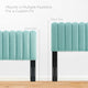 Headboard, Full Queen Size, Velvet, Blue, Modern Contemporary, Bedroom Master