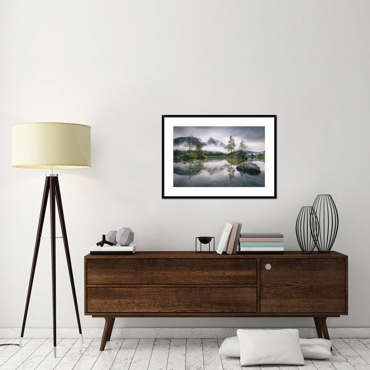 "Rainy Morning At Hintersee (Bavaria)" Framed Print by Dirk Wiemer, 38"x28"