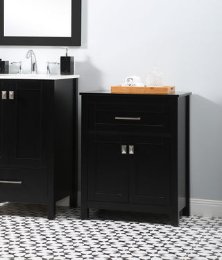 24" Wide Bathroom Storage Freestanding Cabinet, Black
