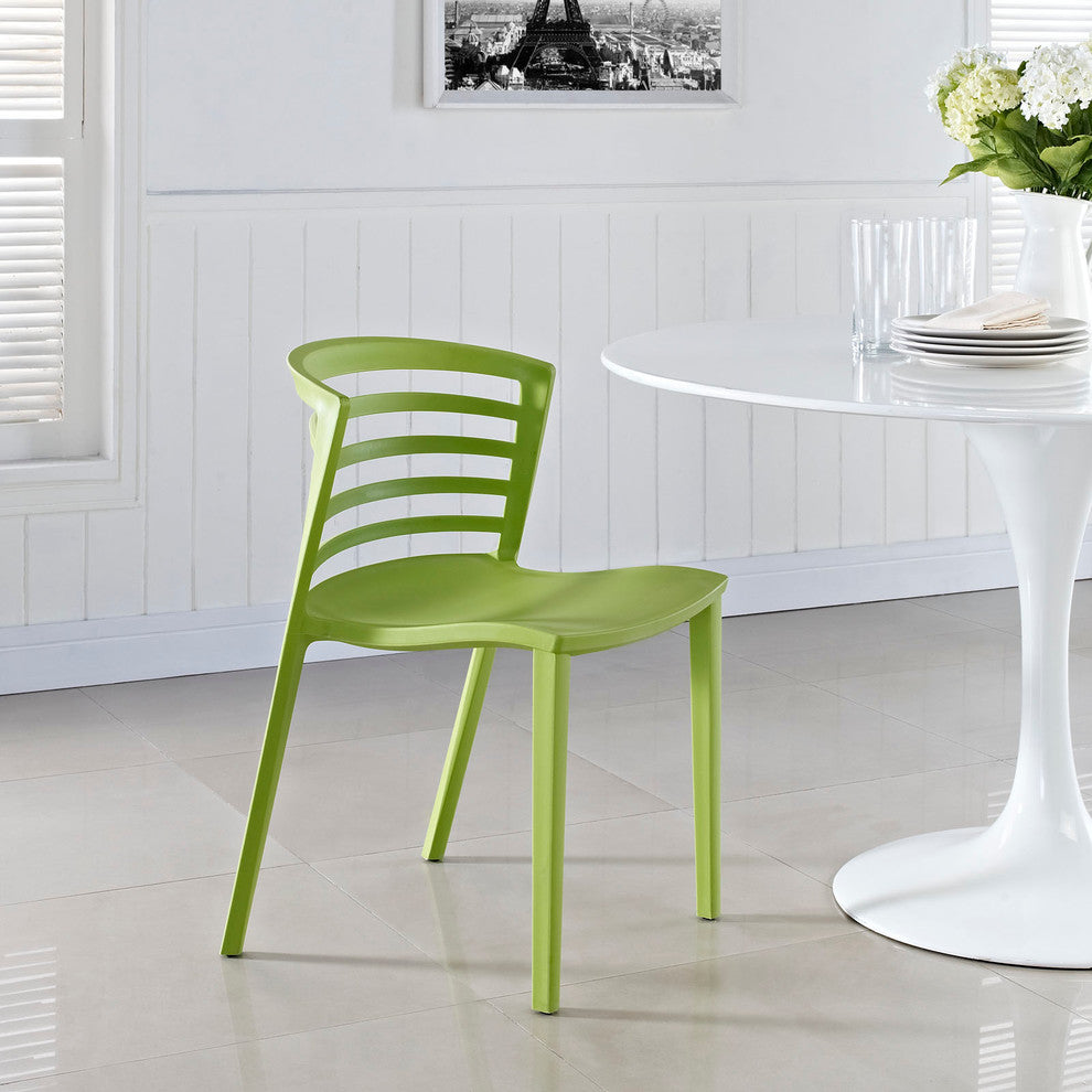 Modern Contemporary Kitchen Dining Side Chair Green, Outdoor and Indoor
