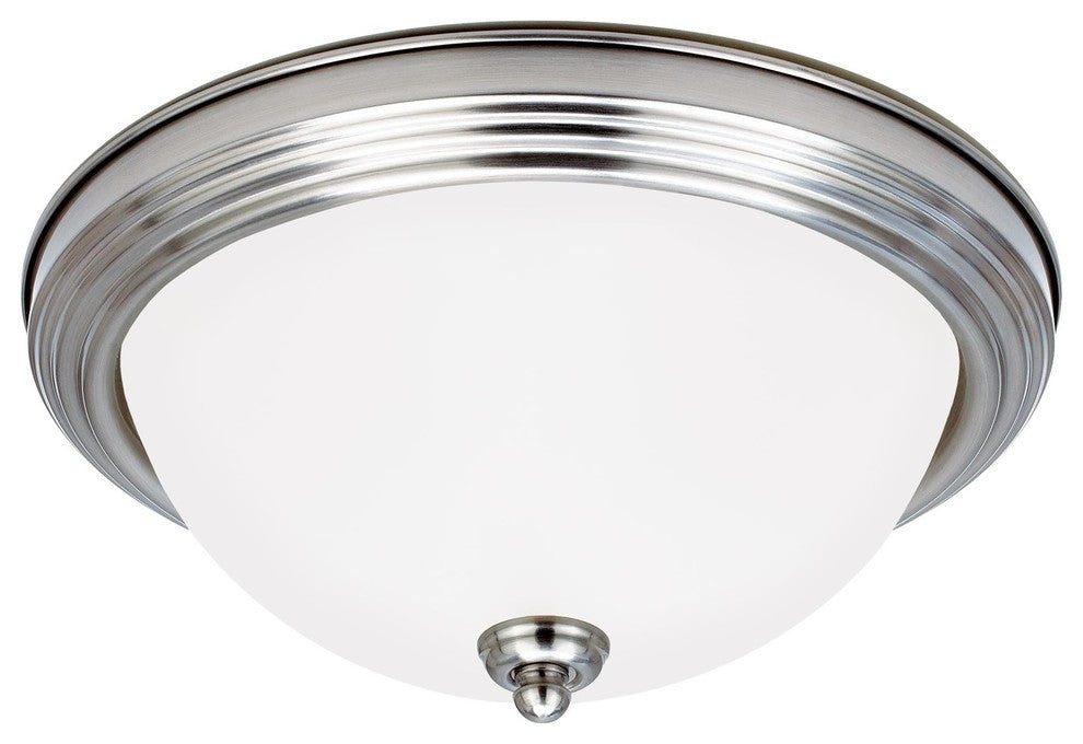 Generation Lighting 3-Light Flush Mount, Brushed Nickel and Satin Etched
