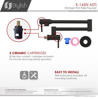 STYLISH Stainless Steel Wall Mount Pot Filler Folding Stretchable