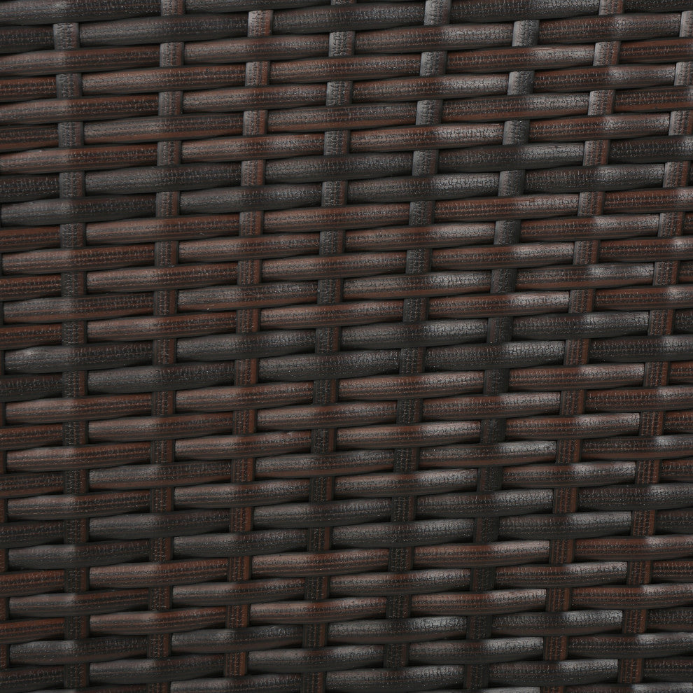 GDF Studio Antioch Outdoor Wicker Dining Chairs, Set of 2, Multi-Brown/Beige
