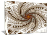 "White Fractal Spiral Pattern" Digital Canvas Print, 40"x30"