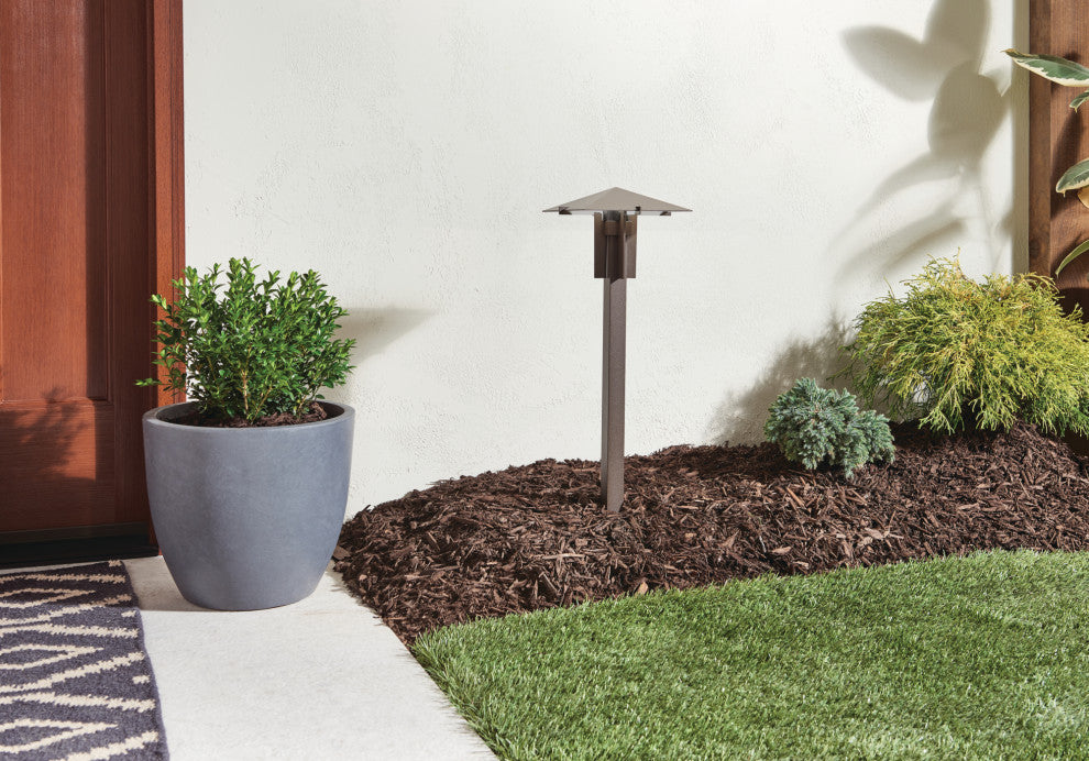 Textured Architectural Bronze 3000K LED Pyramid Path