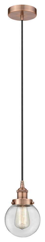 Innovations 616-1PH-AC-G202-6 1-Light Mini Pendant, Antique Copper