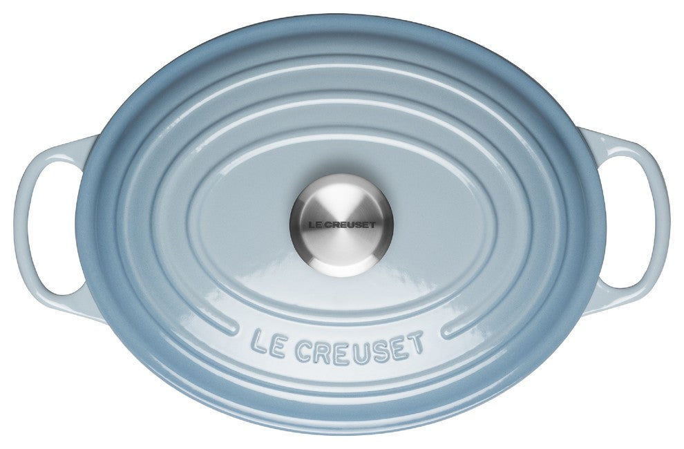 Le Creuset Signature Cast Iron Oval Casserole, 27 cm, Coastal Blue