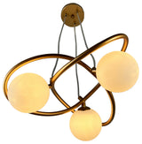 Xaman 3-Light Satin Brass Geometric Chandelier