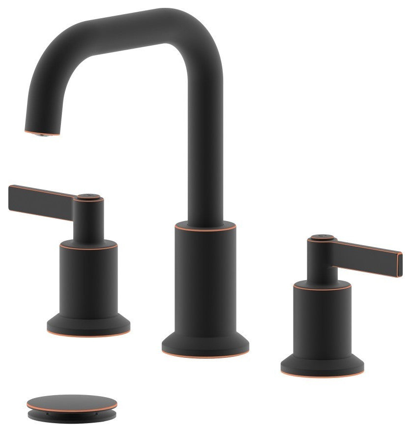 Kadoma Double Handle Oil Rubbed Bronze Faucet, Drain Assembly Without Overflow