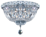 Clear Crystal Flushmount Light Fixture With Chrome Hardware