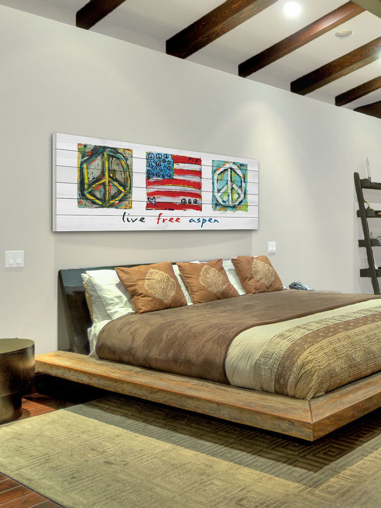 "Live Free Aspen" Print on White Pine Wood by Tori Campisi