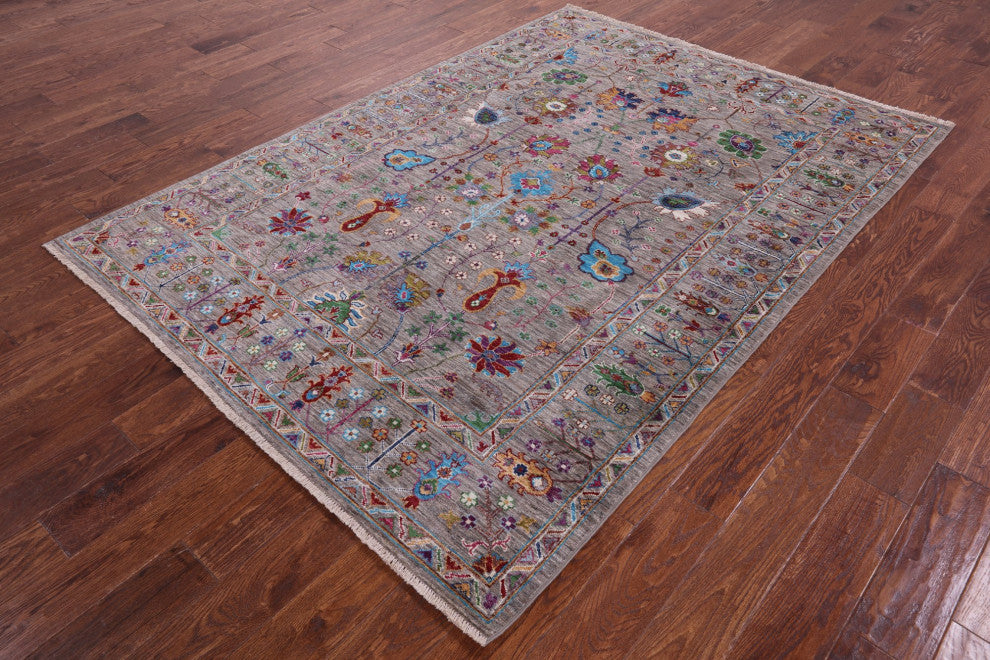 5' 7" X 7' 10" Persian Tabriz Handmade Wool Rug Q9841