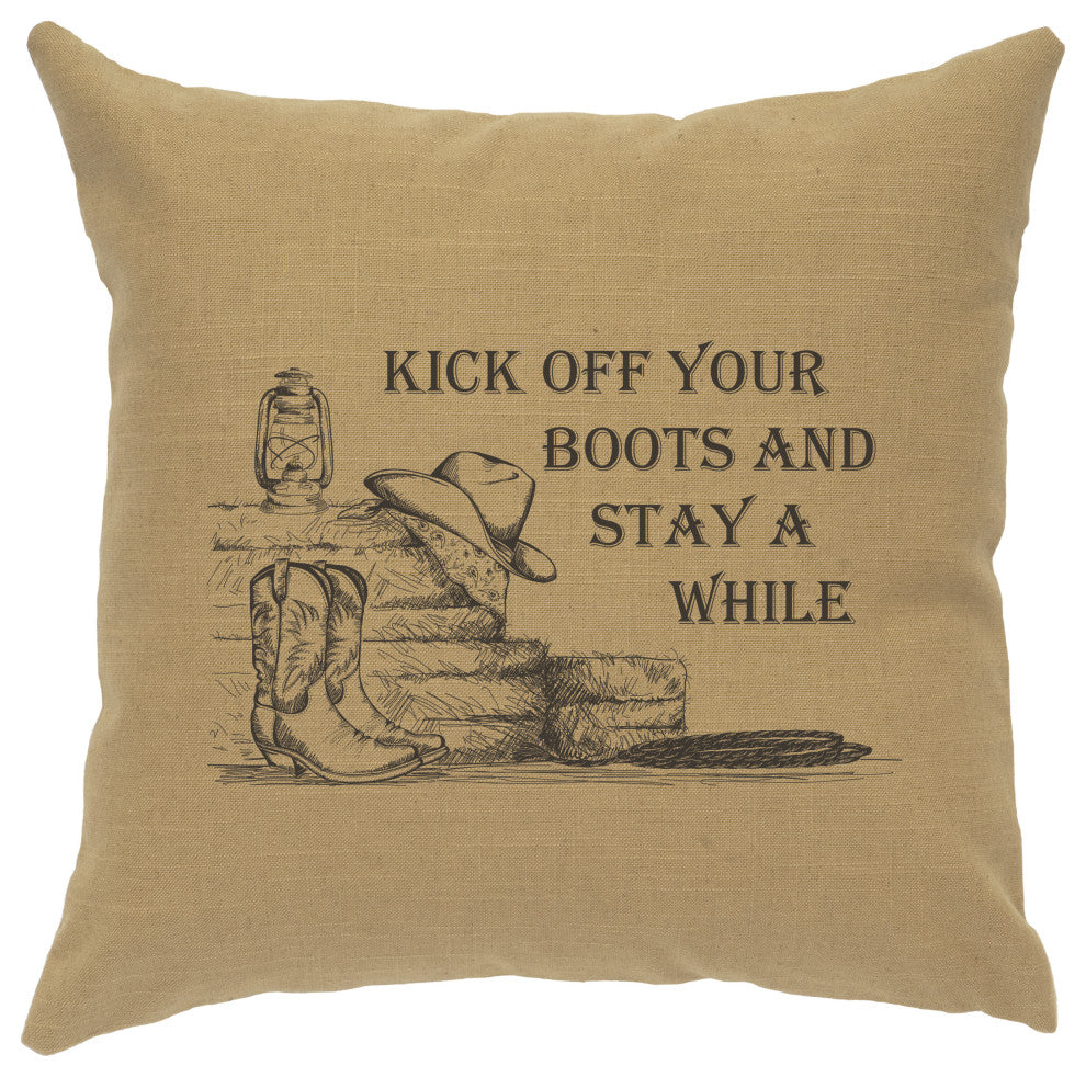 Image Pillow 16x16 Kick off Boots Linen Straw