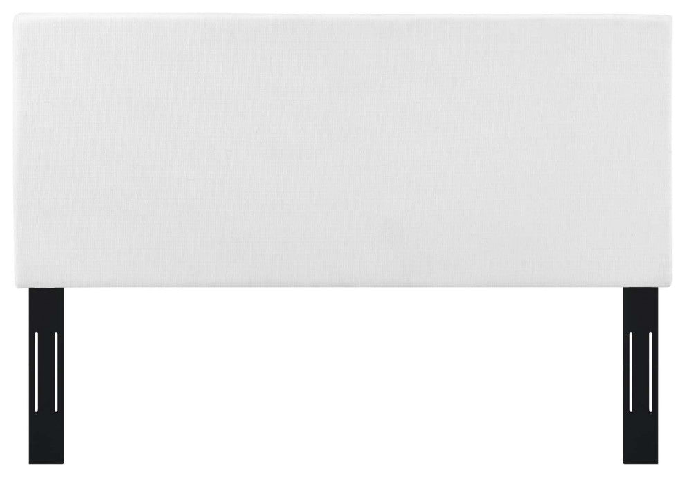 Contemporary Modern Urban Designer Bedroom Twin Size Headbaord, Fabric, White