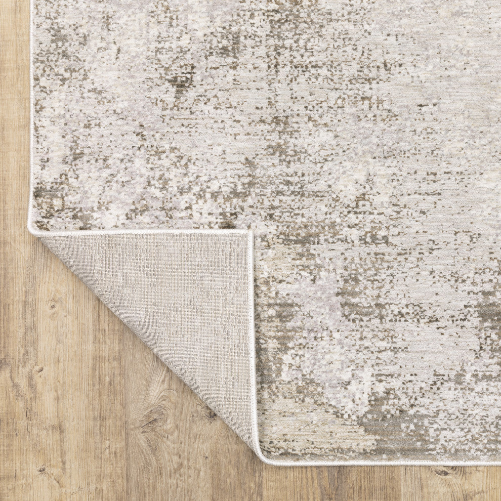 Noble Muted Abstract Ivory/ Beige Indoor Area Rug, Ivory, 2'3"x7'6"
