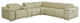 Federico 8-Piece L-Shaped Top Grain Italian Leather Sectional-3 Power Recliners, Beige