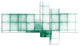 Light Blue Bat on Radar Screen, Abstract Canvas Art Print, 60"x32", 5 panels