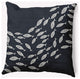 26x26" Escuela Nautical Decorative Indoor Pillow, Shark Blue and White