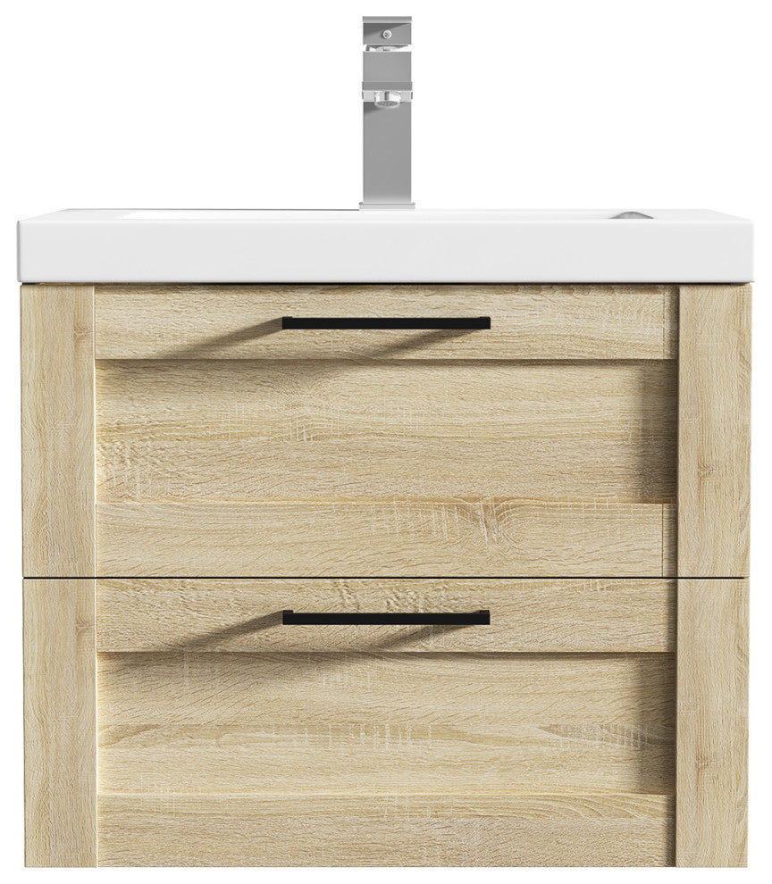 The Cosmo Wall Mounted Modern Bathroom Vanity, Ace, 24"