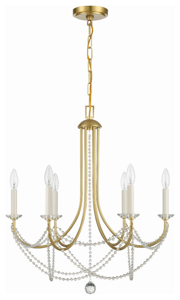 Delilah 6-Light Aged Brass Chandelier